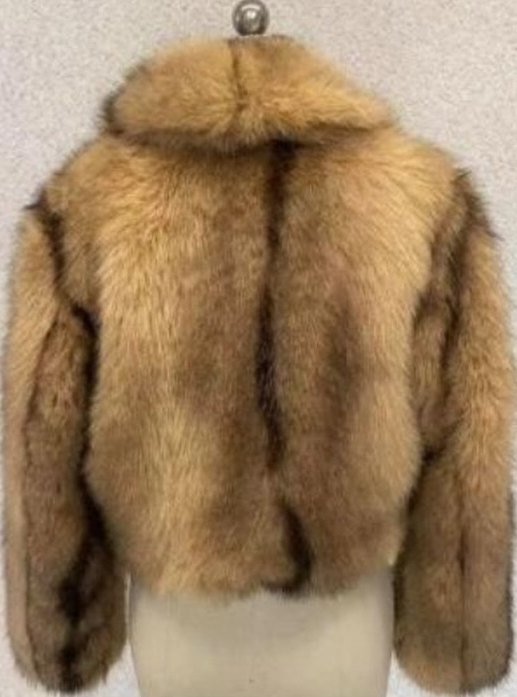 Campera corta de piel sintética Camel