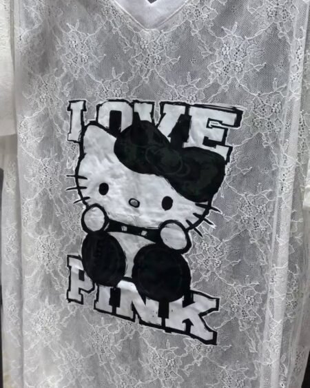 Remerón de encaje estampado