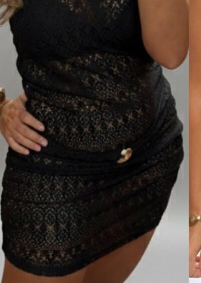 Vestido de crochet Negro